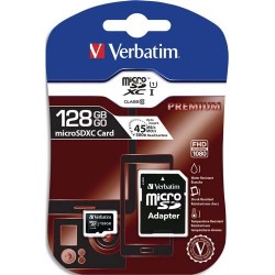 VERBATIM Carte MicroSDXC 128Go+adaptateur Class 10/U1 44085