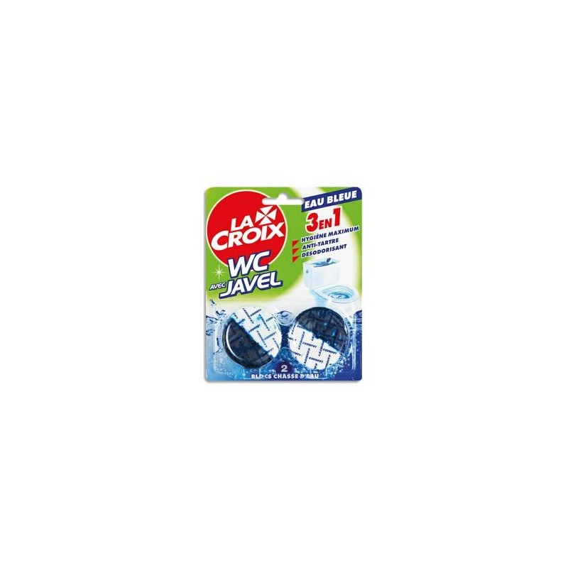 LA CROIX Blister de 2 blocs WC avec Javel 3 en 1 : hygiène anti