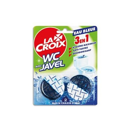 LA CROIX Blister de 2 blocs WC avec Javel 3 en 1 : hygiène anti