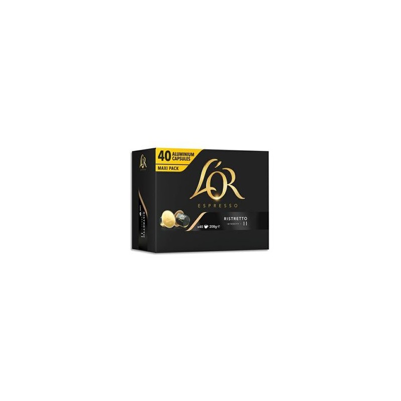 L'OR Boîte de 40 dosettes de 208g de café moulu Arabica Espresso Ristretto  n11
