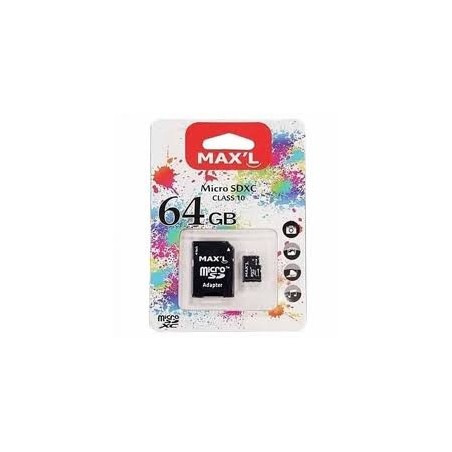 MY MAX Carte micro SD 64Go Class 10 + adaptateur MAXL854713