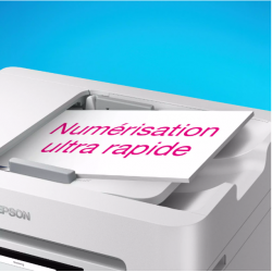 Phot du chargeur de document de la EPSON WF-C4810DTWF qui indique une numérisation ultra rapide