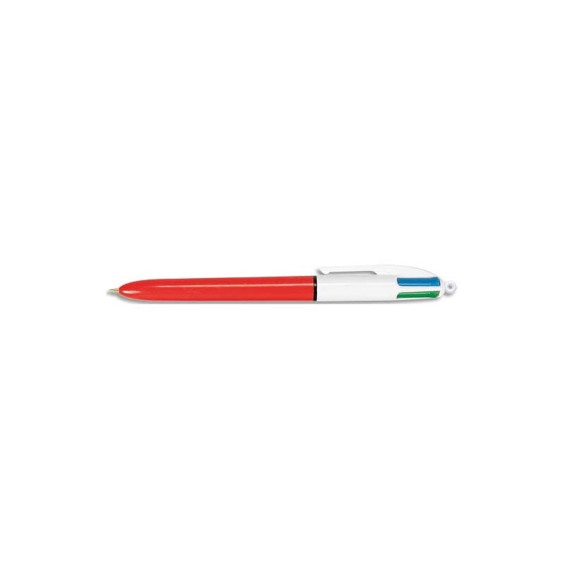 BIC Stylo à bille rechargeable pointe fine rétractable 4 couleurs d'encre  corps plastique 4 COULEURS