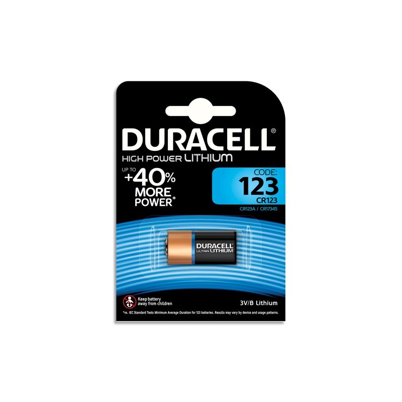 DURACELL Blister d1 pile 123 Ultra Lithium Duralock pour appareils photos  5000394123106