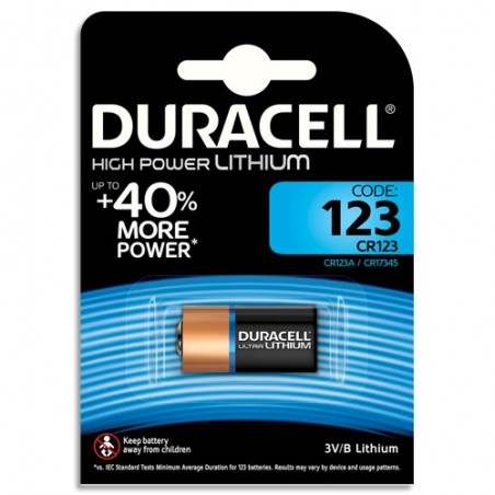 DURACELL Blister d1 pile 123 Ultra Lithium Duralock pour appareils photos  5000394123106
