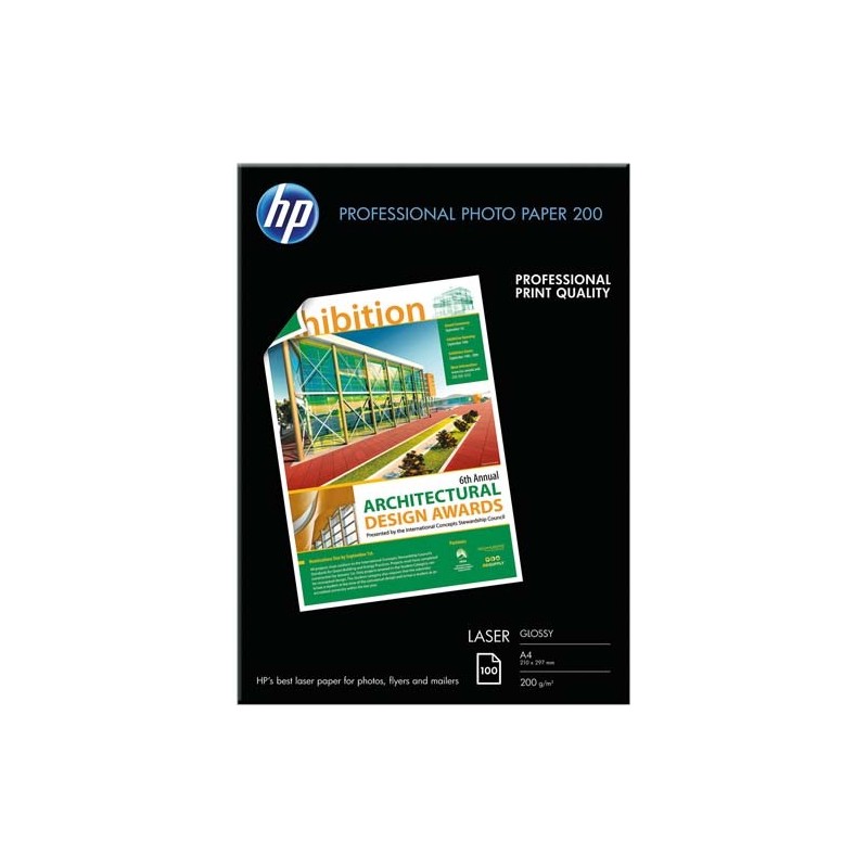 HP Pack de 100 Papier photo professionnel Laser brillant 200g A4 CG966A