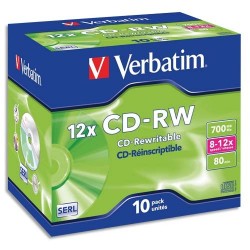 VERBATIM Boîte de 10 CD-RW...