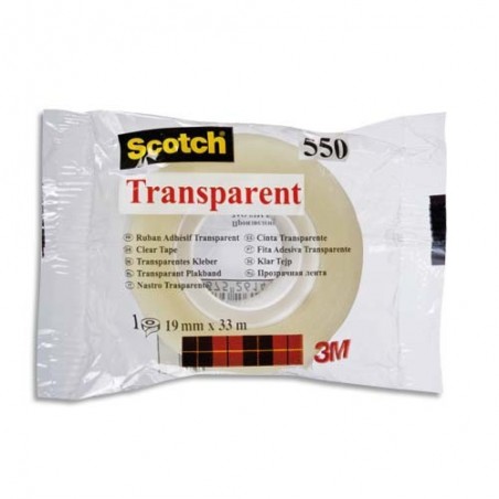 Ruban adhésif transparent Scotch® 550, 19 mm x 33 m, 8 rouleaux