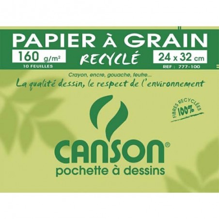 Pochette 12 feuilles papier à dessin couleur 24x32cm 160g Canson Mi-Teintes  Claires