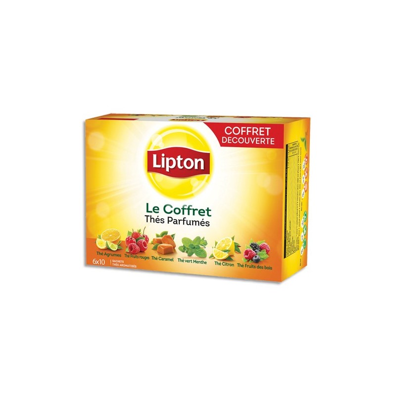 LIPTON Coffret de 60 sachets de thé parfumé