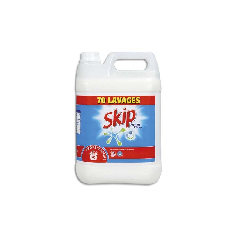 SKIP Bidon de 5 Litres Lessive liquide standard 70 lavages anti : calcaire  corrosion et redéposition