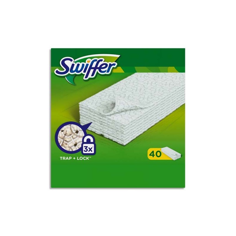 SWIFFER Boîte de 40 Lingettes sèches dépoussiérantes pour balai Swiffer