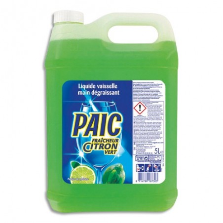 PAIC CITRON Bidon de 5 litres de liquide vaisselle main parfumé citron Vert