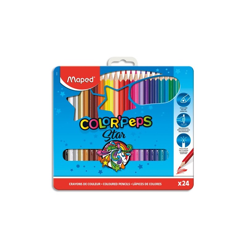 Etui de 48 crayons de couleur tringulaire Maped Color'peps mine 2.9mm